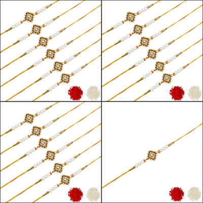 AARON INC Thread Ai_Rakhi_00001423585 Mauli Thread Rakhi  Set(Pack of 19 Rakhi)
