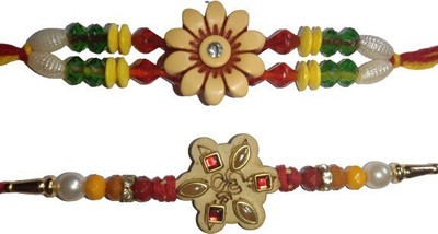 lekhbhav Designer LK334 Assorted Rakhi  Set(2 Rakhi)