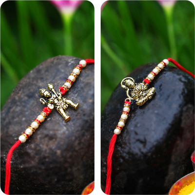 VIVASTRI Religious 1139-1138RKG Gold Rakhi  Set(2 Rakhi Set)