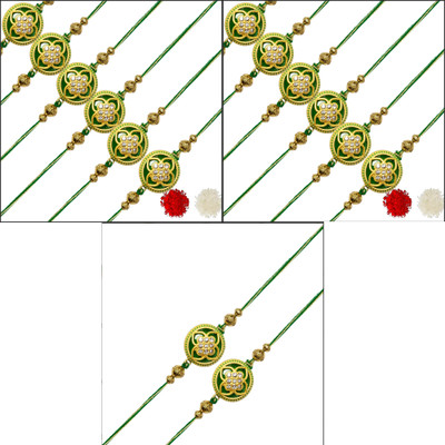 AARON INC Thread Ai_Rakhi_00001423580 Mauli Thread Rakhi  Set(Pack of 14 Rakhi)
