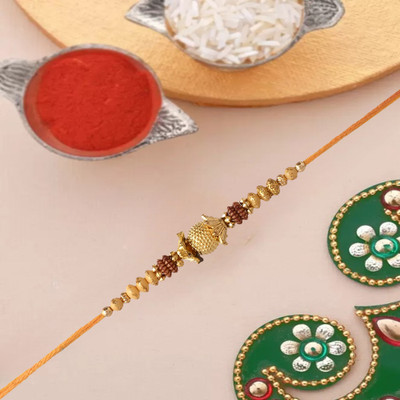 Happy Arts Designer Premimu rakhi for brother Mauli Thread, Pearl, Assorted Rakhi  Set(premimu rak hi for brother with roli& chawal)