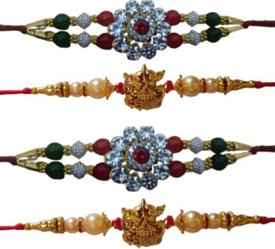BHAVYA SALES Designer New_Mangalam62-N2 Assorted Rakhi  Set(4)