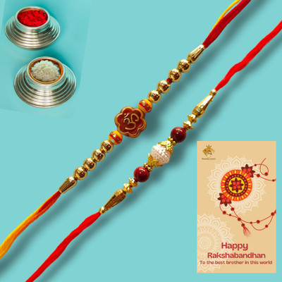 Reesha Jewel Thread 2 rakhi combo 4 Yarn Rakhi  Set(1)