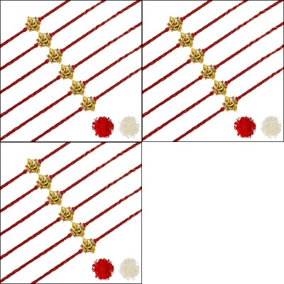 AARON INC Thread Ai_Rakhi_00001423584 Mauli Thread Rakhi  Set(Pack of 18 Rakhi)