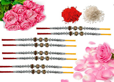 URBANELA Designer e_8-RK07 Assorted Rakhi  Set(8 Rakhi)