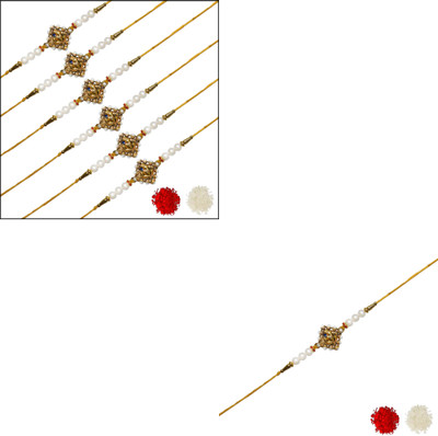 AARON INC Thread Ai_Rakhi_00001423588 Mauli Thread Rakhi  Set(Pack of 07 Rakhi)