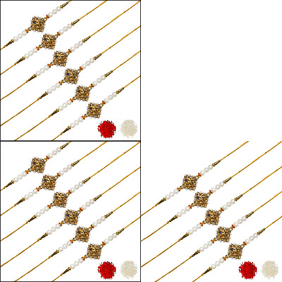 AARON INC Thread Ai_Rakhi_00001423588 Mauli Thread Rakhi  Set(Pack of 17 Rakhi)