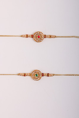 JSR Designer Rakhi_Model 24 Pearl Rakhi  Set(1 x Rakhi Set)
