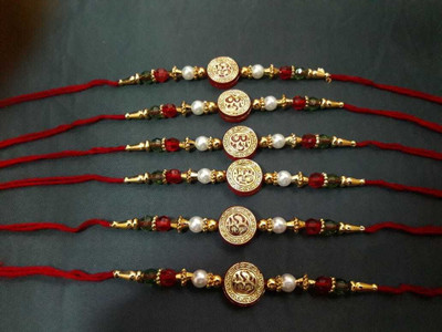 lekhbhav Designer NR85 Assorted Rakhi  Set(Designer Rakhi set of 3)