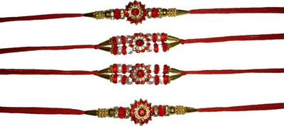 lekhbhav Designer LK339 Assorted Rakhi  Set(4)