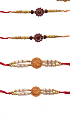 lekhbhav Designer S521 Assorted Rakhi  Set(DESIGNER HANDMADE RAKHI SET)
