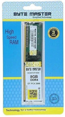 BYTE MASTER DDR4 DDR4 8 GB (Dual Channel) PC (RAM 8GB DDR4 Desktop 2666 Mhz)
