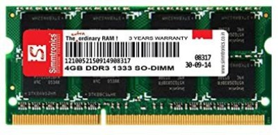 Simmtronic 1333MHz DDR3 4 GB (Single Channel) Laptop (4GB DDR3 1333MHz)