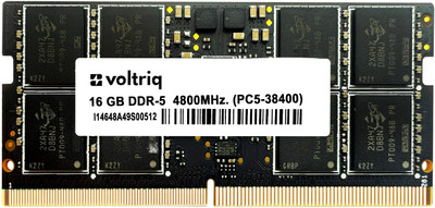 Voltriq UDIMM DDR5 16 GB (Dual Channel) Laptop SDRAM (DDR5 Laptop RAM, 4800MHz)