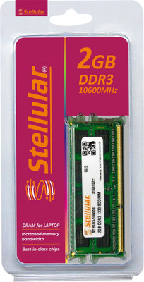 STELLULAR 1333/10600MHZ DDR3 2 GB (Dual Channel) Laptop DDR3 (ST2GD3-10600S)(Green)