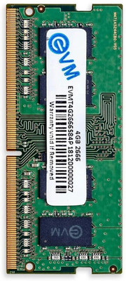 EVM 4GB 2666MHz DDR4 4 GB (Dual Channel) Laptop (EVMT4G2666S84P)(Black)