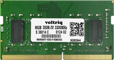 Voltriq UDIMM DDR4 8 GB (Dual Channel) Laptop SDRAM (DDR4 Laptop RAM, 3200MHz)(Green)