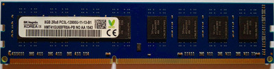 Sk Hynix Desktop RAM DDR3 8 GB (Single Channel) PC SDRAM (8GB DDR3 1600 MHz | Pin-204 | Volt- 1.35v | 2Rx8 Dual Rank | 16 Chip)(Blue)