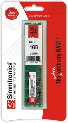 simtronics 1 gb ddr2 800 pc-6400 DDR2 1 GB (Single Channel) PC (Simmtronics 1 Gb Ddr-2 800 Mhz Pc 6400 For Desktop)(Multicolor)