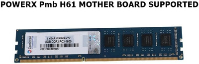 CONSISTEN DDR 3 SERIES,POWERX Pmb H61 MOTHER BOARD SUPPORTED DDR3 8 GB (Dual Channel) PC DDR3 RAM (8gb ddr 3 Ram For POWERX Pmb H61 mother board Supported)(Black)