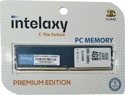 Intelaxy 2400 Mhz Desktop DDR4 4 GB PC (260 Pin|CL-17|SODIMM|Highly Durable Memory Module for Desktop & Notebooks)
