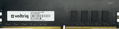 Voltriq UDIMM DDR4 16 GB (Dual Channel) PC SDRAM (DDR4 Desktop RAM, 3200MHz)(Black)
