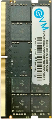 EVM Laptop RAM DDR5 16 GB (Dual Channel) Laptop (EVMT16G4800S88P)(Black)