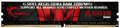 G skill ALL BRANDS DDR4 H110 MOTHER BOARDS SUPPORTED DDR4 8 GB (Single Channel) PC DESKTOP RAM (AEGIS 8GB DDR 4 3200MHz DESKTOP RAM)(Black)
