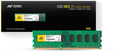 Ant Esports Neo DDR3 8 GB (Single Channel) PC SDRAM (690 NEO VS 8GB (1*8GB) DDR3 1600 MHz Desktop RAM)
