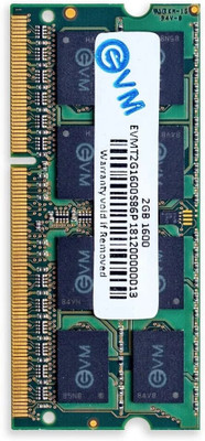 EVM Laptop RAM DDR3 2 GB Laptop DDR3 (EVMT2G1600S86P)(Black)