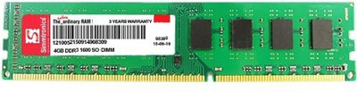 SIMMRTONICS DDR3 4GB 1600 DSKTP DDR3 4 GB (Single Channel) PC (DDR3 4GB 1600 DSKTP)