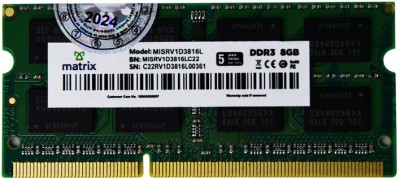 Matrix DDR3 DDR3 8 GB (Single Channel) Laptop (8GB DDR3 SO-DIMM RAM for Laptop)