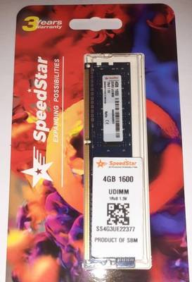 SPEEDSTAR 4GB DDR3 1600 UDIMM DDR3 4 GB (Single Channel) PC (DDR3 4GB RAM DESKTOP 1600 Mhz)