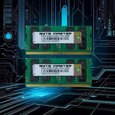BYTE MASTER DDR4 DDR4 8 GB (Dual Channel) Laptop (RAM Laptop 2666 Mhz pack of 2)(Green)