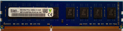 Sk Hynix Desktop RAM DDR3 8 GB (Single Channel) PC SDRAM (8GB DDR3 1600 MHz | Pin-240 | Volt- 1.35v | 2Rx8 Dual Rank | 16 Chip)(Blue)