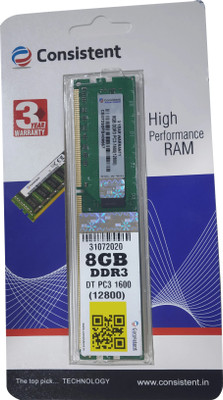 PARADISEECOM 1600 DDR3 8 GB (Single Channel) PC (DT PC3)