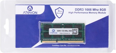 ATEVON 1666 Mhz DDR3 8 GB (Dual Channel) Laptop (DDR3)(GREEN)