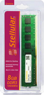 STELLULAR 1333/10600 DDR3 8 GB (Dual Channel) PC DDR3 (ST8GD3-10600U)(Green)