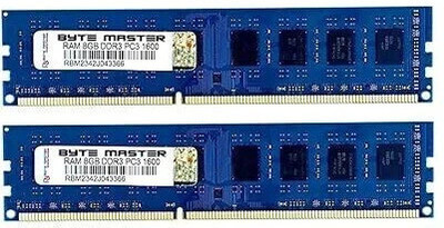 BYTE MASTER DDR3 DDR3 8 GB (Dual Channel) PC (1600 MHz Perfect for Gamers Content Creators Designers Developers pack of 2)
