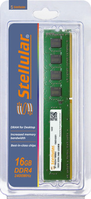 STELLULAR 2400/19200MHZ DDR4 16 GB (Dual Channel) PC DDR4 SDRAM (ST16GD4-19200U)(Standard Green PCB)