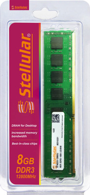 STELLULAR 1600Mhz/12800 DDR3 8 GB (Dual Channel) PC DDR3 SDRAM (Synchronous Dynamic Random-Access Memory) (ST8GD3-12800U)(Green)