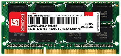 SIMMRTONICS DR3 1600 8GB LAPTOP DDR3 8 GB (Single Channel) Laptop (DR3 1600 8GB LAPTOP)
