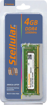 STELLULAR 2666/25600MHZ DDR4 4 GB (Dual Channel) Laptop DDR4 SDRAM (ST4GD4-25600S)(Green)