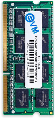 EVM Laptop RAM DDR3 4 GB Laptop DDR3 (EVMT4G1600S86P)(Black)