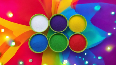 BRIGHT BLOOM Pack of 6 Rangoli Powder(Multicolor)