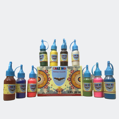 calzino Pack of 10 Rangoli Powder(Multicolor)