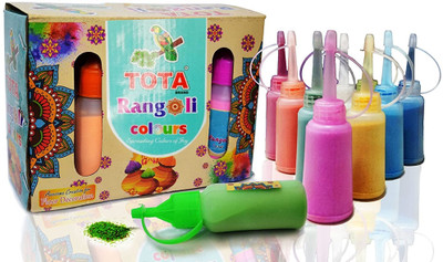 CottonTee Pack of 10 Rangoli Powder(Multicolor)