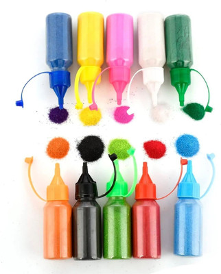 Gulabi Naksh Pack of 10 Rangoli Powder(Multicolor)