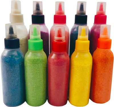 Raga Plus Pack of 10 Rangoli Powder(Multicolor)