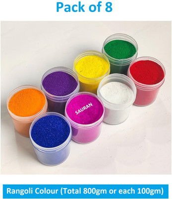 Sauran Pack of 8 Rangoli Powder(Multicolor)